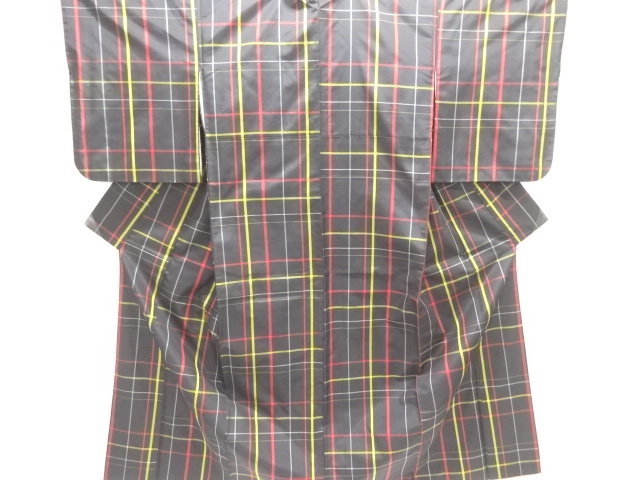 JAPANESE KIMONO / YONEZAWA TSUMUGI / ENSEMBLE / WOVEN GRID